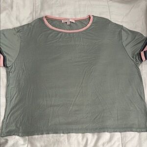 Moa Moa Green Short Sleeve Boxy T-Shirt